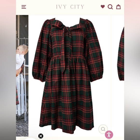 FLASH PRICE DROP 🎄Margo short dress in Green Plaid by Ivy City Co - Picture 11 of 14